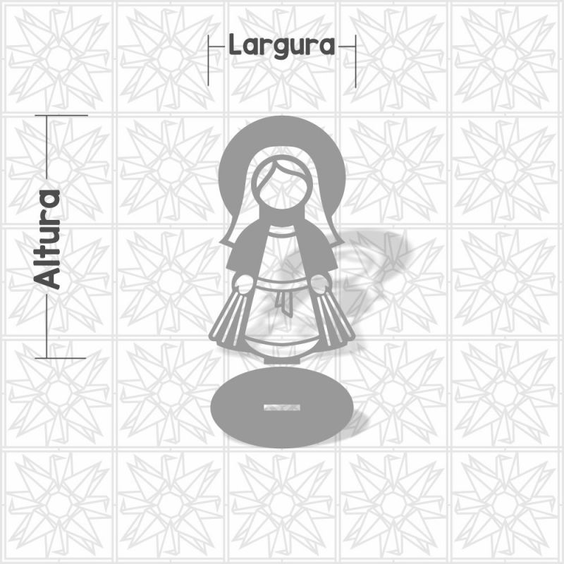 Nossa Senhora com base em MDF de 3mm Cru
