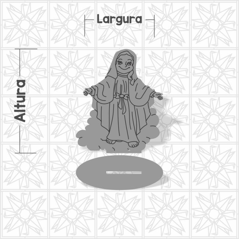 Nossa Senhora com Base em MDF de 3mm Cru