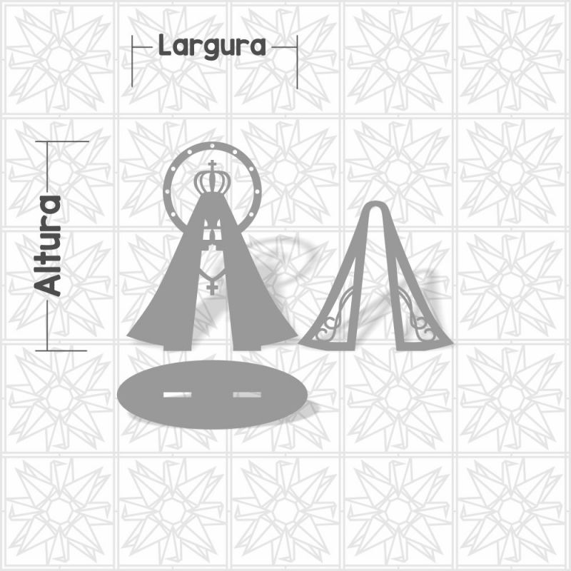 Nossa senhora com base em MDF de 3mm Cru