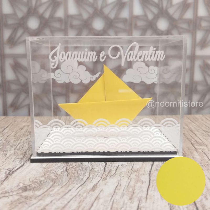 Origami Barco - Amarelo