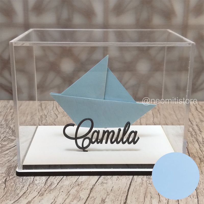 Origami Barco - Azul claro