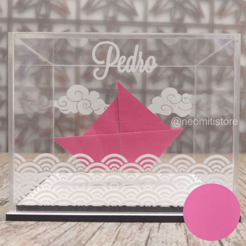 Origami barco - Rosa