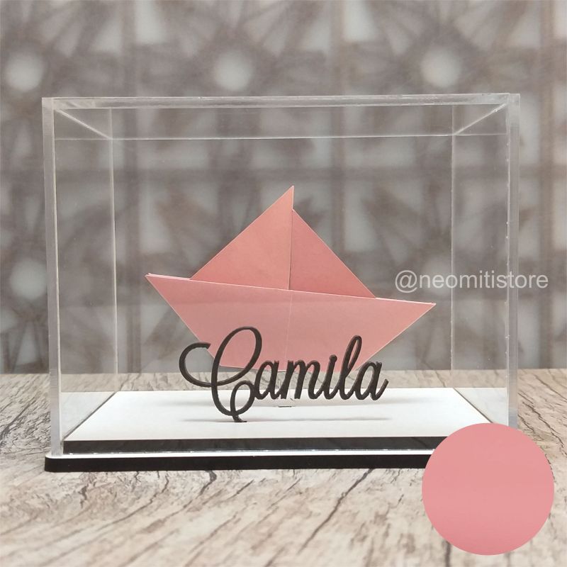 Origami Barco - Rosa Claro