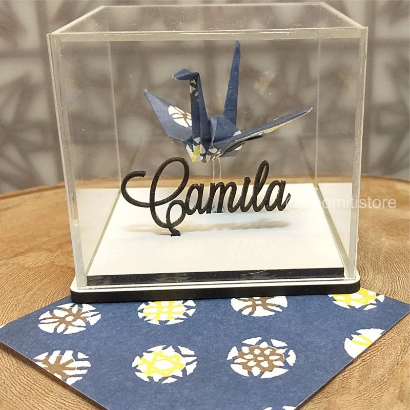 Origami Tsuru - Azul escuro