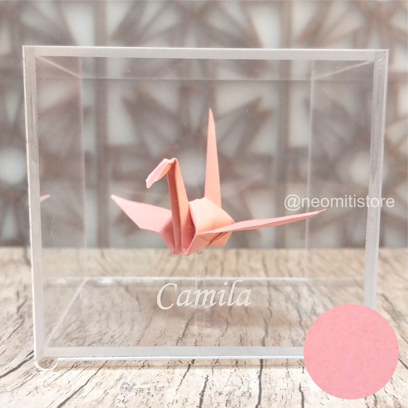 Origami Tsuru - Rosa claro