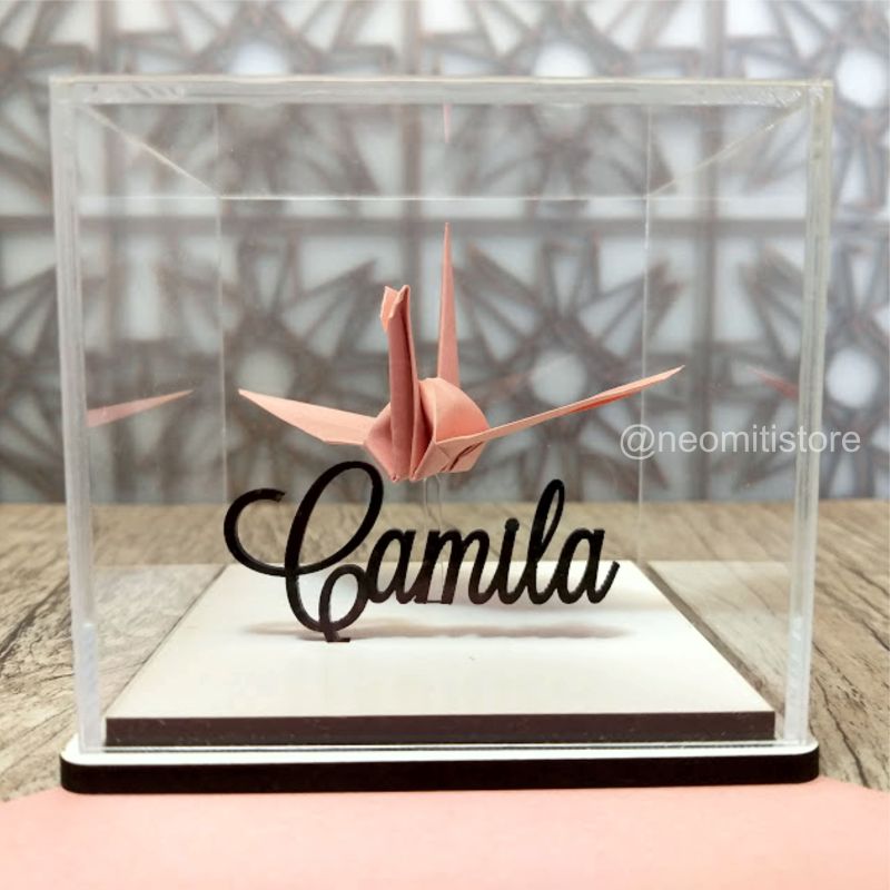 Origami Tsuru - Rosa Claro