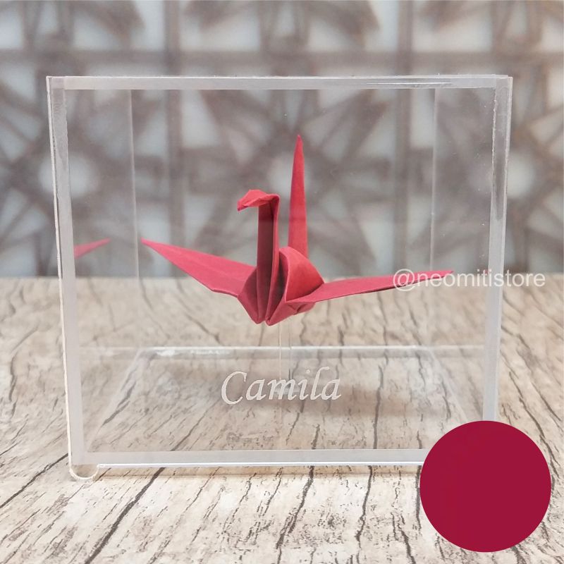 Origami Tsuru - Vermelho escuro