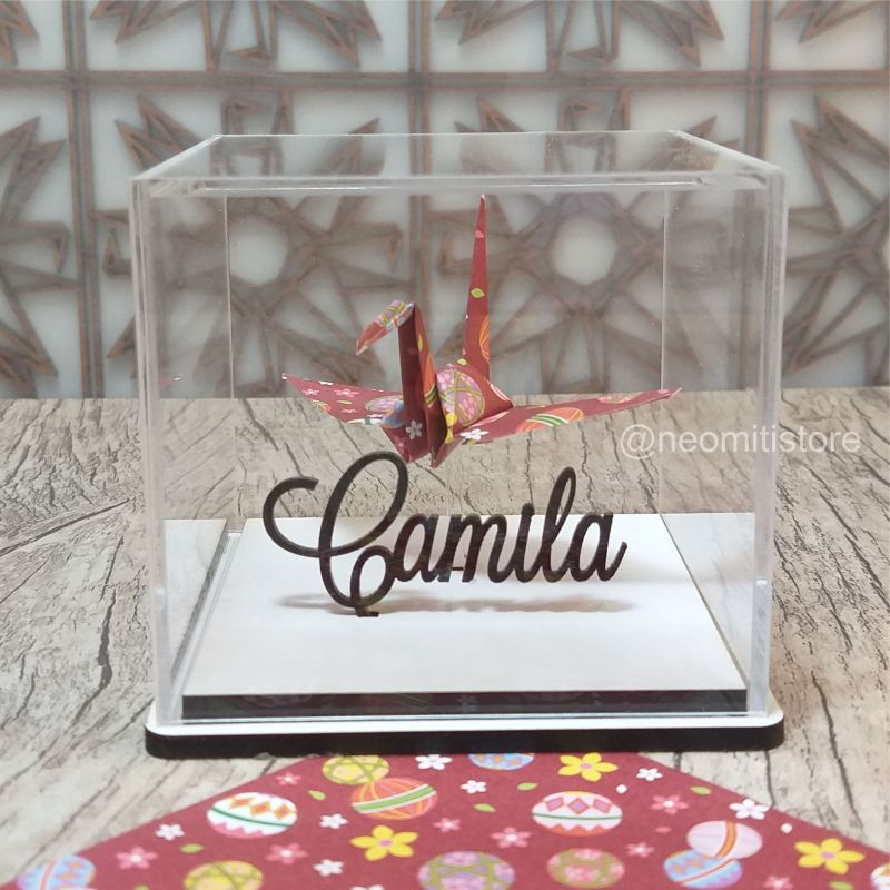 Origami Tsuru - Vermelho estampado