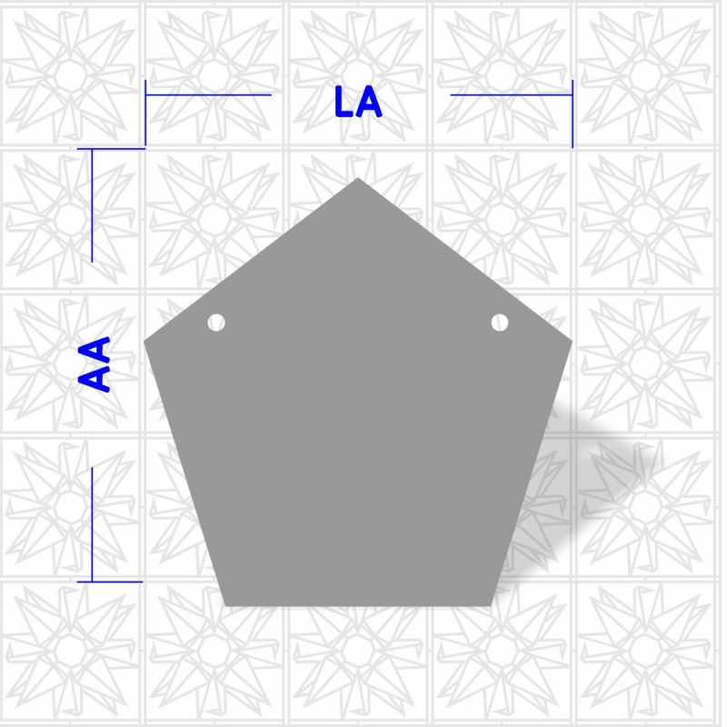 Pentágono com 2 furos