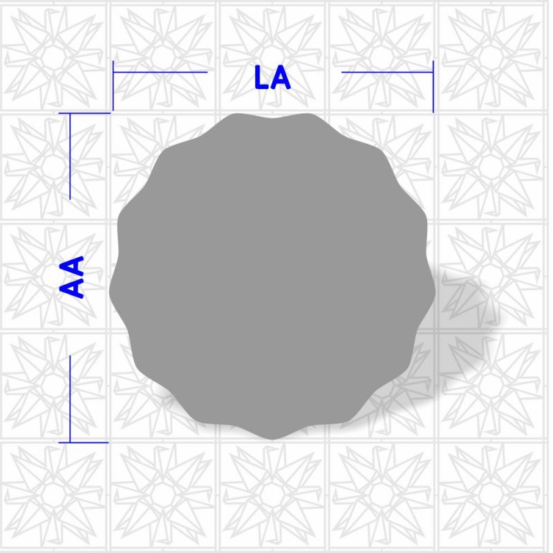 Circulo liso com contorno ondulado