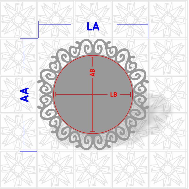 Placa decorativa circular com arabesco