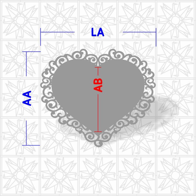 Placa decorativa coração arabesco