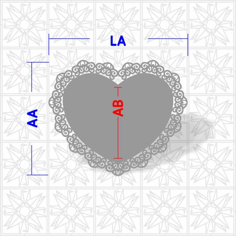 Placa decorativa coração com arabesco