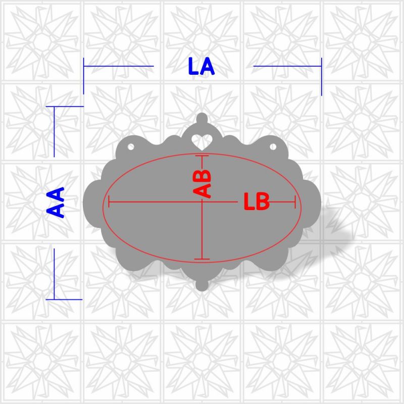 Placa decorativa com coração vazado 