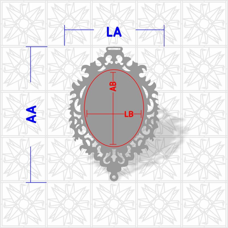 Placa decorativa oval com arabesco