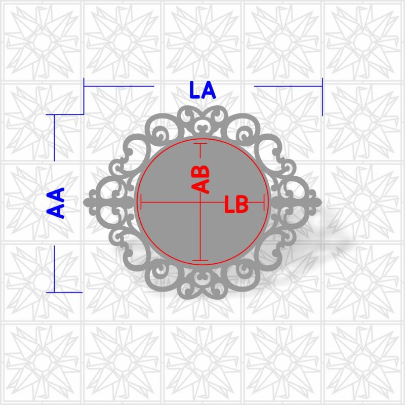 Placa decorativa Oval com Arabesco