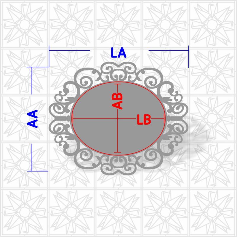 Placa decorativa Oval com arabesco