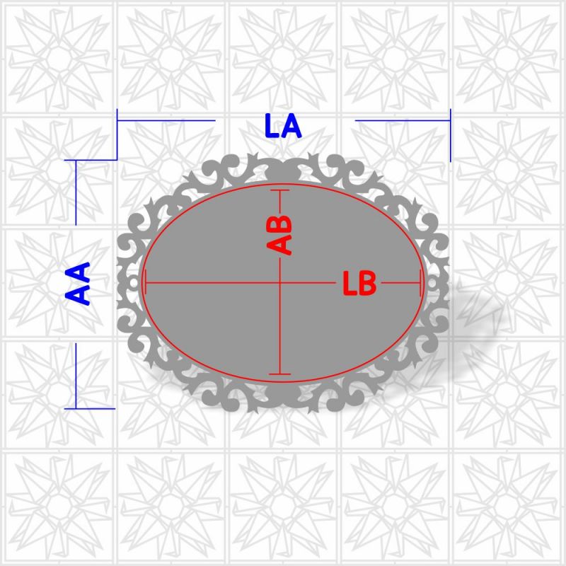 Placa Decorativa Oval com arabesco