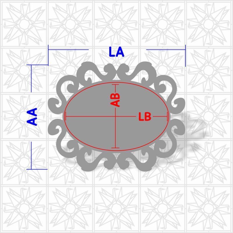 Placa Decorativa Oval com arabesco