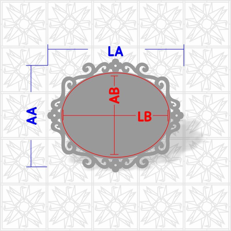 Placa Decorativa Oval com arabesco