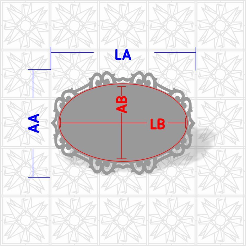 Placa Decorativa oval com arabesco