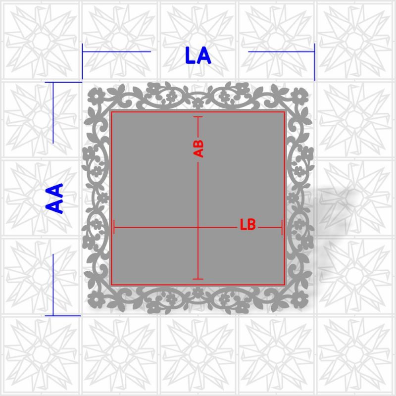 Placa decorativa quadrada com flores