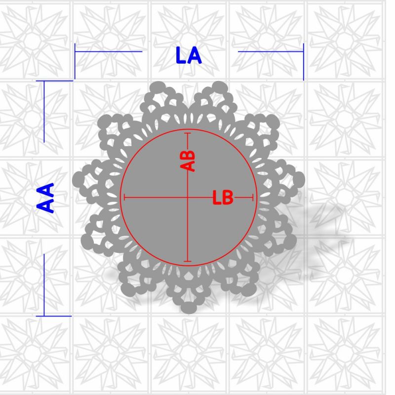 Placa decorativa redonda com arabesco