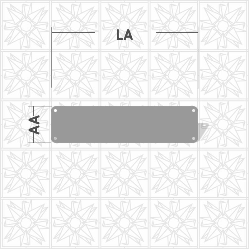 Placa retangular com 4 furos