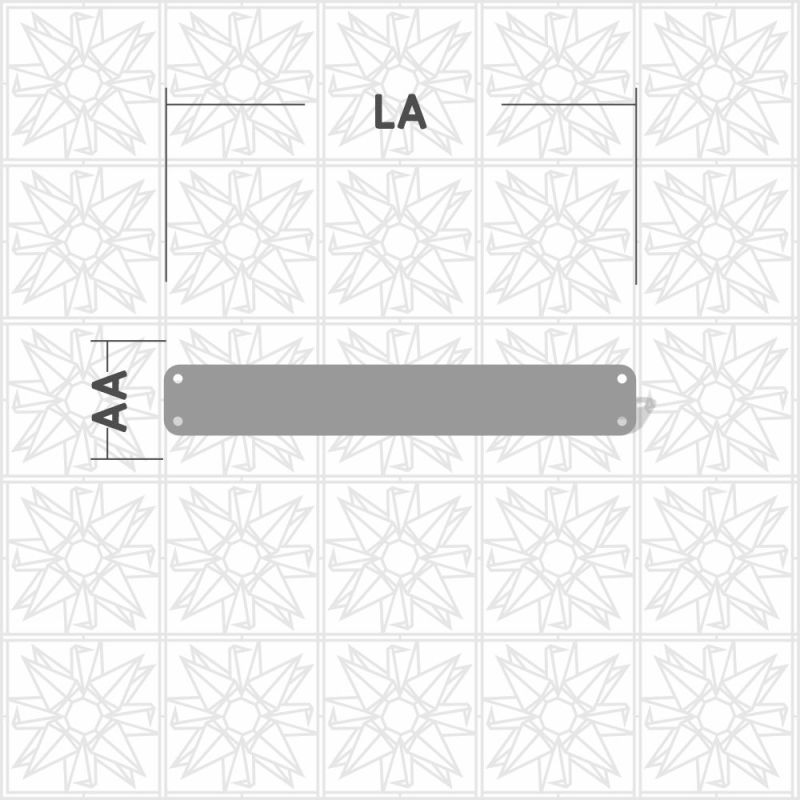 Placa retangular com 4 furos