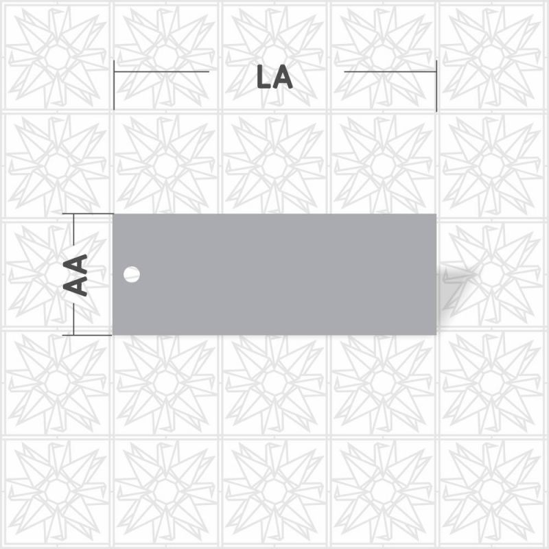 Placa retangular lisa com furo