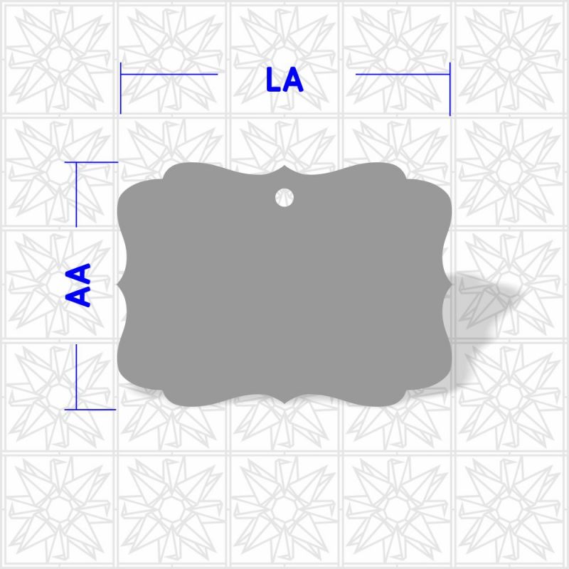 Placa retangular lisa irregular com um furo