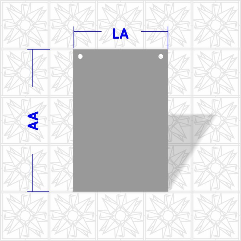 Retângulo liso com 2 furos - Vertical