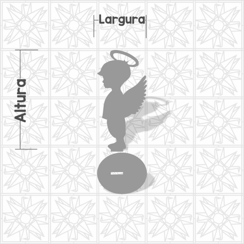 Silhueta Menino com base em MDF de 3mm cru