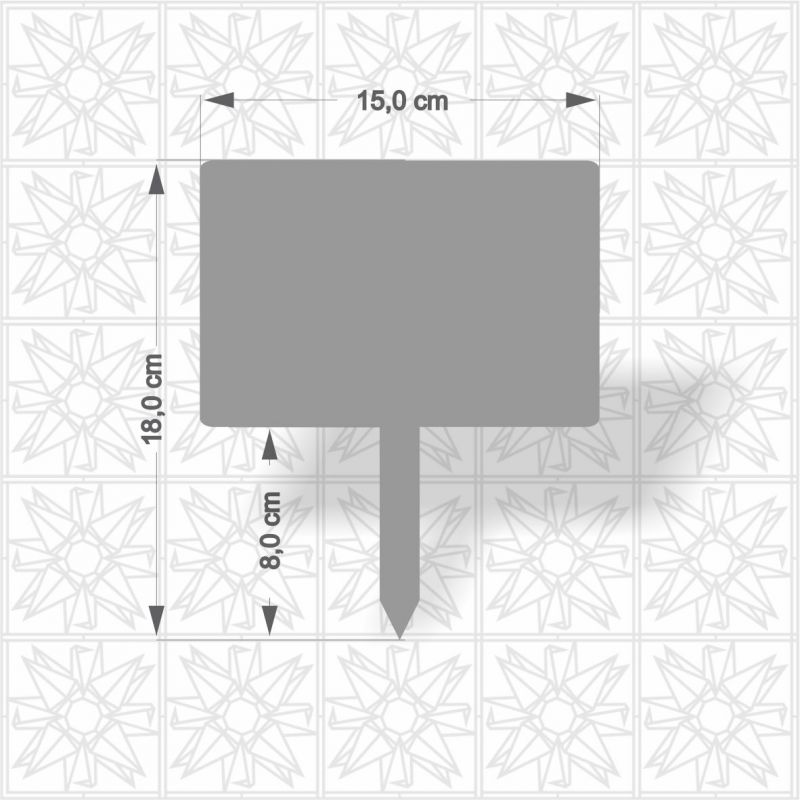 Topo de bolo - Retângulo com haste